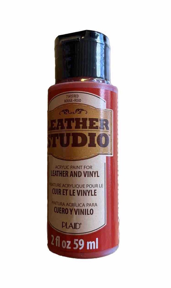 Plaid Leather Studio Acrylic Paint for Leather and Vinyl 2 oz Red 71415