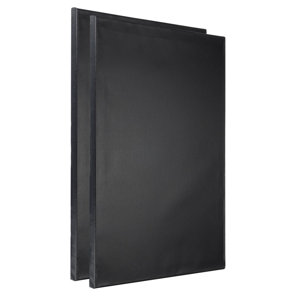 2 Pack Painting Canvas Panels 16×20 Inch Rectangle Blank Art Board Black