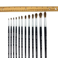 XDT#5698 Round Art Brush 12 Pc #1#2#3#4#5#6#7#8#9#10#11#12 Set Pure Ox Bristle