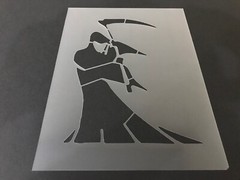 Grim Reaper #1 Stencil 10mm or 7mm Thick, Crafts, Skulls, Tattoo, Airbrush
