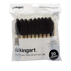 24220 Foam 20 Pc. Value Pack 2″ Brush Set Short Wood Handle For Oil Acrylic & Wa