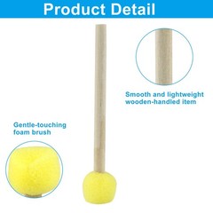 Round Sponge Brush Paint Set 40 PCS 15mm 0.6 Inch Foam Wood Handle DIY Tool