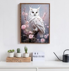 Square Drill Bookstore Diamond Art Kits for Adults,Owl 5D Diamond Painting Kitss