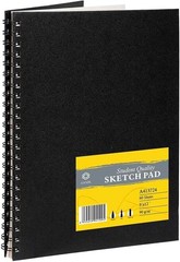 CONDA 9″x12″ Double-Sided Hardbound Sketchbook, 60 1 Pack, Black