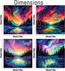 Beginner-Friendly 4 Pack Framed Paint by Number for Adult Home Decor – 8×8