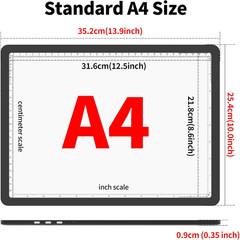 A4 Light Box for Tracing and Drawing, Ultra-Thin Copy Board with Adjustable Brig
