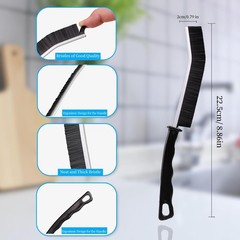 3-Pc Black Crevice Cleaning Brush Set – Ideal for Tight Spaces & Grout Cleaning