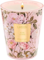 M&SENSE Rose Amber Scented Natural Soy Wax Candle, 14.1oz Medium,
