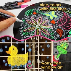 Timart Extra Fine Tip Chalk Markers 8 Pack 1mm Point, Liquid Chalk Pens – Dry