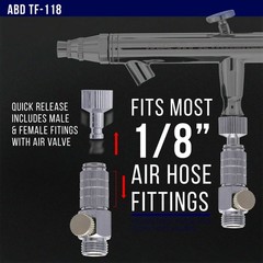 ESSENTIAL AIRBRUSH ACCESSORY KIT Air Filter 3 Way Hose Splitter Quick-Disconnect