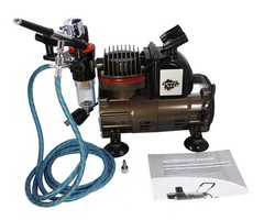 SPAZ STIX DUAL ACTION GRAVITY FEED AIRBRUSH & AIR COMPRESSOR COMBO KIT – SZX5000