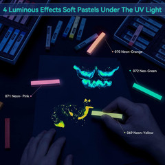 72 Long Chalk Pastel Set: 72 Pastel Colors Chalk Markers for Artists 4 Fluoresce