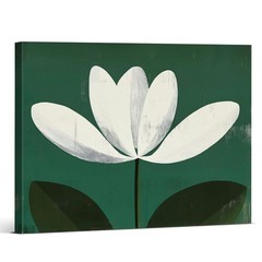 Modern White Flower Canvas Wall Art Print Minimalist Floral Picture Painting …