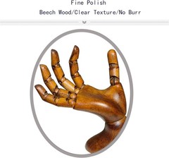 Wooden Right Hand Mannequin Antique Finish Art Drawing Nail Display Model Male X