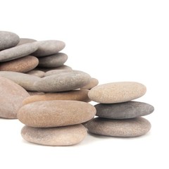 232-240 PCS Craft Rocks, 1.3-2.2 Round Grey Rocks, 18 Pounds