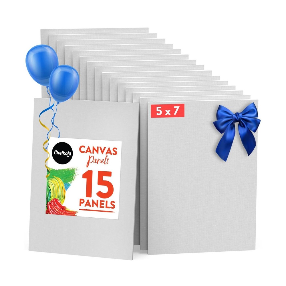 Chalkola Paint Canvas Panels 5×7 inch (15 Pack) for Acrylic Paintin… Fast Ship