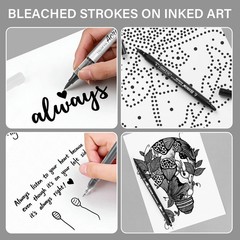 ZSCM 5 Pack Black Acrylic Ink Pens for Drawing, 1 Count (Pack of 5), 5
