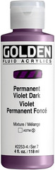 Fluid Acrylics, Permanent Violet Dark, 4 Fl. Oz. Bottle, Professional Acrylic Pa