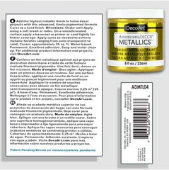 DIY 24K Gold Metallic Paint, 3 x 8 fl oz Jars for Multi-Surface Projects