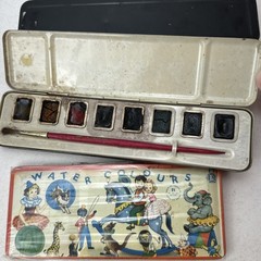 Lot of 4 Vintage Water Colors Sets Prang No 3A 8 Radiant Colours Tins