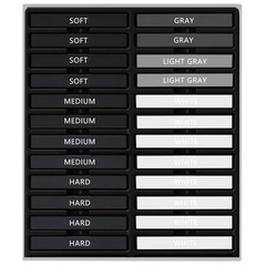 24 Pcs Compressed Charcoal Sticks with Soft, Medium, Hard and White Charcoal,…