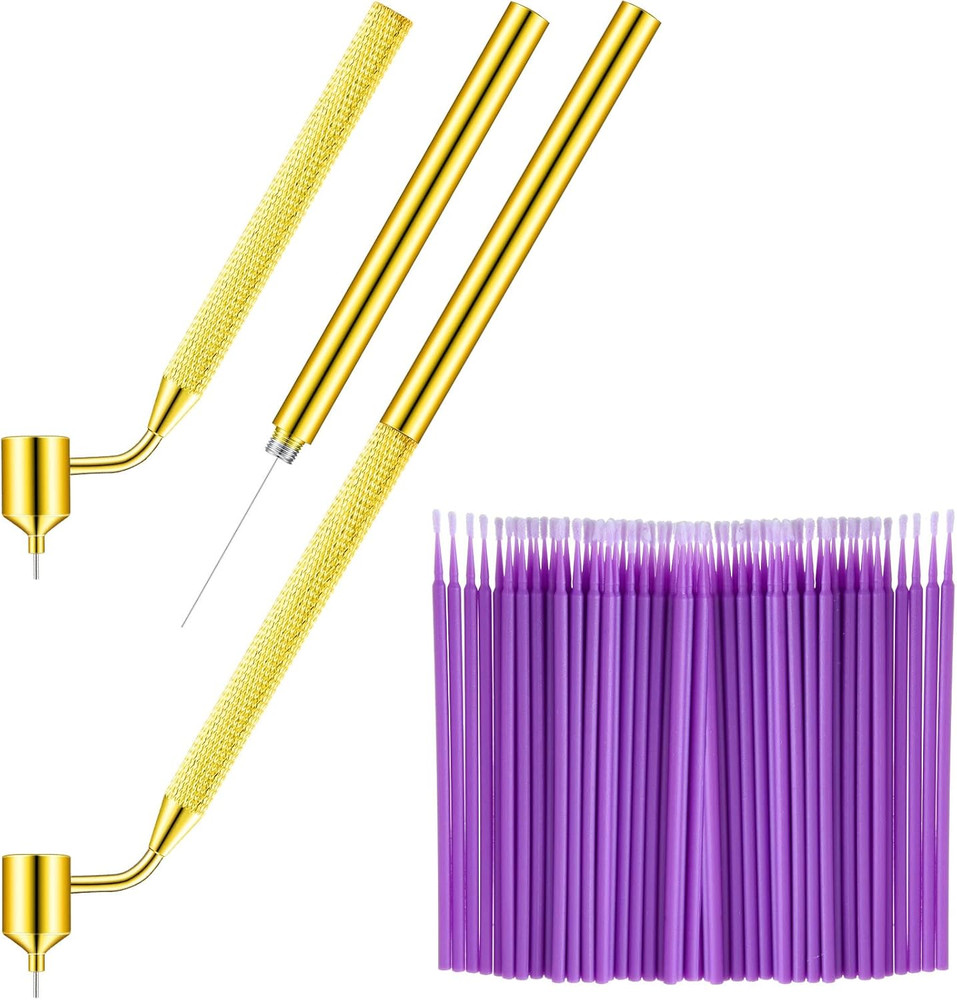100 Pack 0.5 Mm Touch up Paint Brushes Repair Pen Gold Paint Applicator Fluid Wr