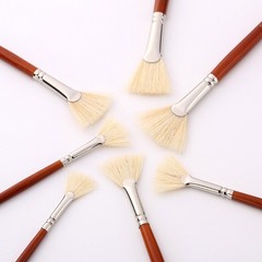 Artist Fan Paint Brushes Set 7pcs Soft Anti-Shedding Bristle Hair Paint Brushes