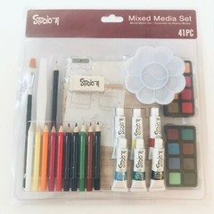 Art Set 41 Pieces Mixed Media Paints Pencils Drawing Crafting Studio 71 Sealed