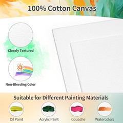 8 Pack 8 * 10In Canvas Boards for Painting, Art 8x10inches, wood, white