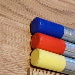 3 Vintage STABILOTONE Schwan Stabilo Fat Color Pencil Red Blue Yellow Set