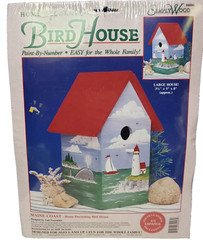 Simply Wood 3.5x5x8″ Bird House MAINE COAST Paint-By-Number Wood Kit New