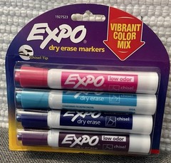 Sharpie permanent markers, Expo dry erase markers, PaperMate Flair, Imagine