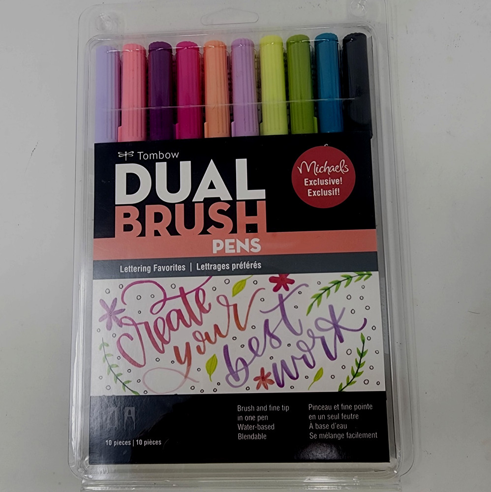 Tombow Dual Brush Pen Art Watercolor Markers 10-Pack Retro Colors Blendable Tips