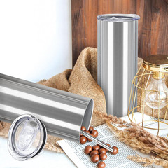 YOUKE OLA 16 Pack Stainless Steel Skinny Tumblers Blank Bulk Straight Double