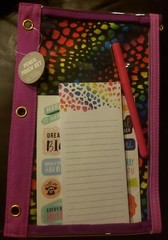 ECCOLO Pencil Zip Pouch Set Rainbow Animal Print W/Pen, Notepad, Stickers