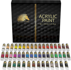 Acrylic Paint Set, 48 Colors, 48 X 0.4 Fl Oz (12 Ml) Tubes, Lightfast Heavy Body