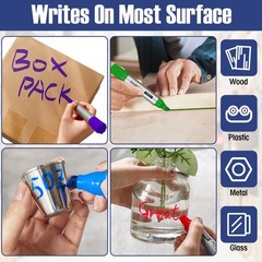10 Pack Jumbo Permanent Markers – Large Chisel Tip, Quick Drying, Waterproof, Id