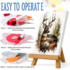 Paint by Numbers Kit for Adults Beginner,Deer Easy Paint by Number Kits Canva…