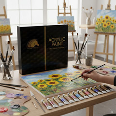 Acrylic Paint Set, 48 Colors, 48 X 0.4 Fl Oz (12 Ml) Tubes, Lightfast Heavy Body