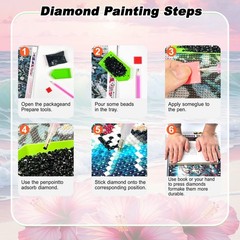 Flowers Diamond Art Beach Kits Beautiful Ocean Beach Flowers Full Drill Diy