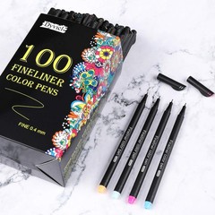 Dyvicl Fineliner Pens, 100 Colors 0.4mm Fineliner Color Pen Set Fine Point Marke