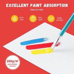 Simetufy 72 Pack 8 x 10 inch Canvas Boards for Painting Flat Canvas Panels Bulk
