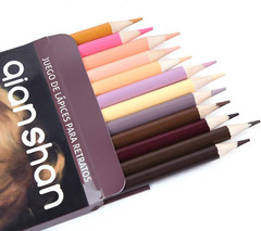 Qianshan 12 Skin Tones Colored Pencils Oil Based Pre-Sharpened Drawing Pencils f