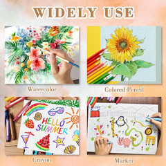 100PCS 5X7 Watercolor Paper Bulk, 140Lb/300G Cold Press Thick Water Color Paper