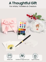 9-Color Travel Pan Set with Brush, Cup & Display Pouch