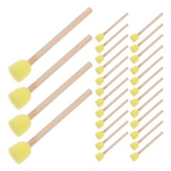 50 Pcs Wood Handle Foam Brushes Arts Crafts Supplies Children’s Paint
