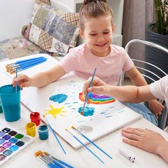 Halobios 100 Pcs Paint Brushes Set for Acrylic Painting, 50 100-MIX, Blue