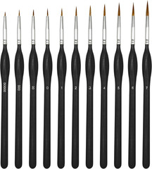11PCS Fine Detail Paint Brushes Set, Miniature Painting Brushes Kit for Oil, Acr
