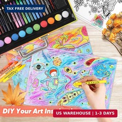 Soucolor Arts and Crafts Supplies, 183-Pack Drawing Painting Set for Kids Girls