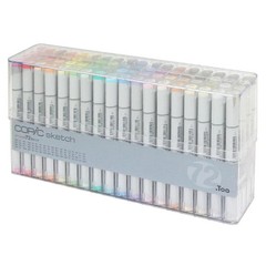 Copic Sketch Marker 72 Color BASIC Set Artist Markers Brush Fine Dual Tips
